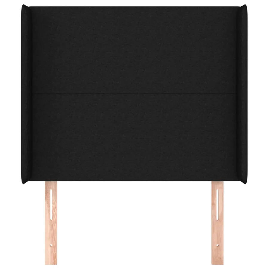 Tête de lit avec oreilles Noir 93x16x118/128 cm Tissu - 3