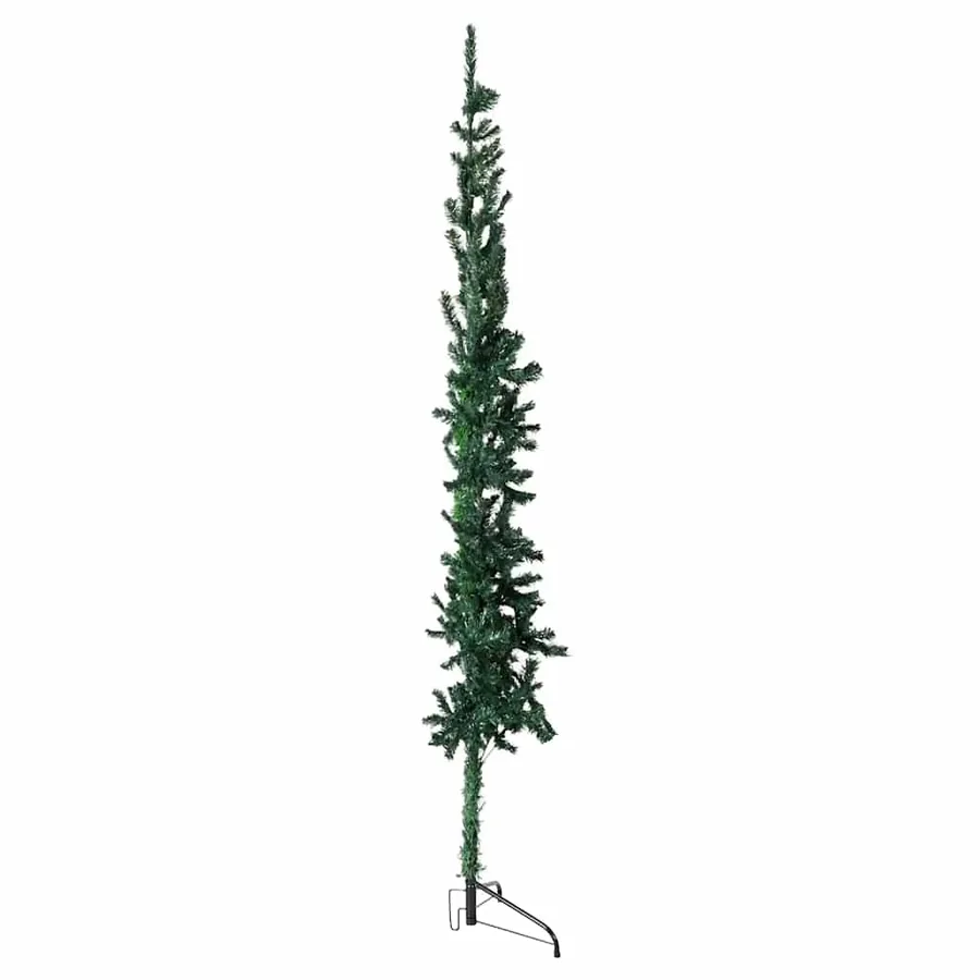 Demi sapin de Noël artificiel mince avec support Vert 210 cm - 2