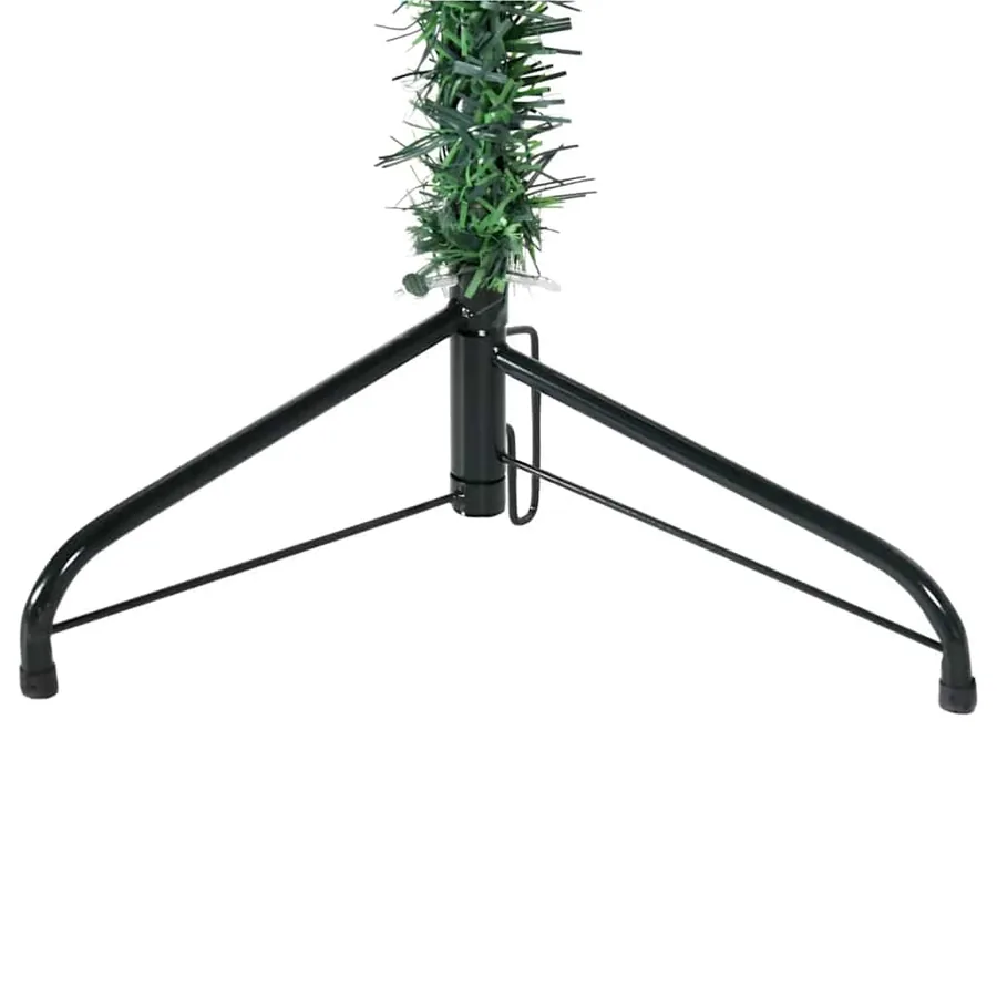 Demi sapin de Noël artificiel mince avec support Vert 210 cm - 5