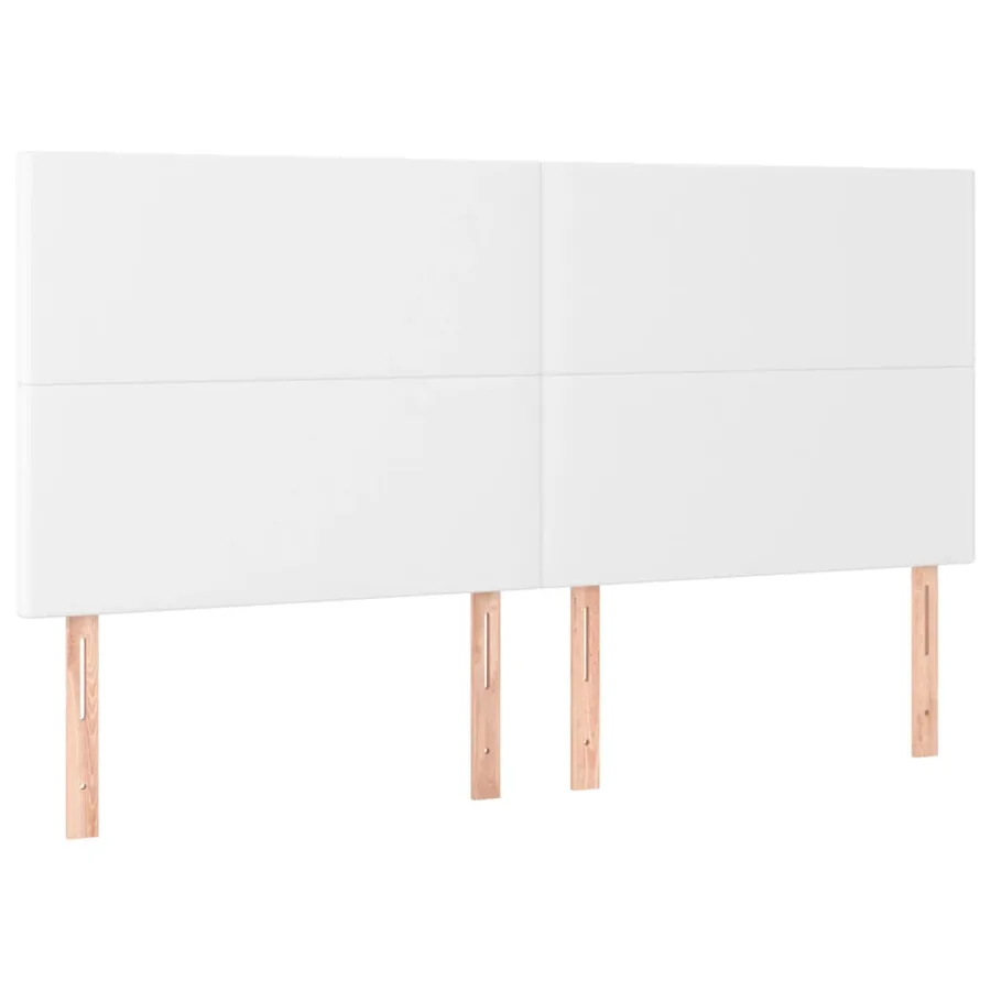 Tête de lit blanche 180 x 5 x 118/128 cm similicuir - 2