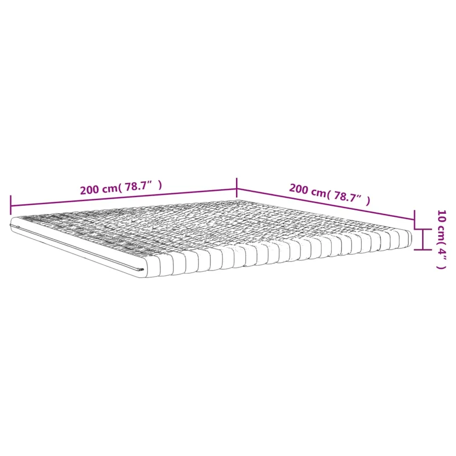 Matelas en mousse blanc 200x200 cm 7 zones dureté 20 ILD - 9