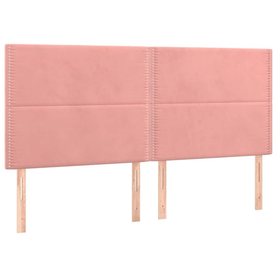 Tête de lit à LED Rose 200x5x118/128 cm Velours - 4