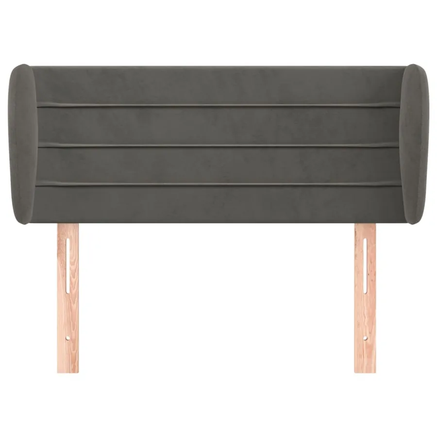 Tête de lit avec oreilles Gris foncé 93x23x78/88 cm Velours - 3