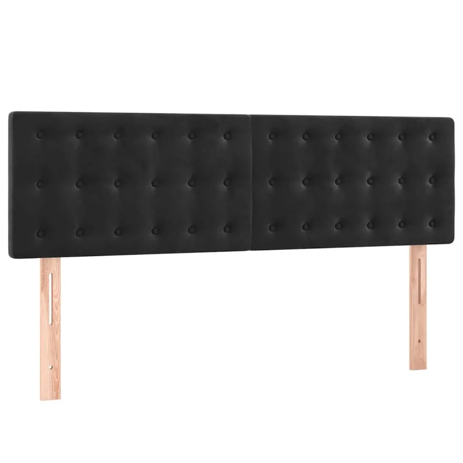 Sommier à lattes de lit avec matelas Noir 140x200 cm Velours - 6