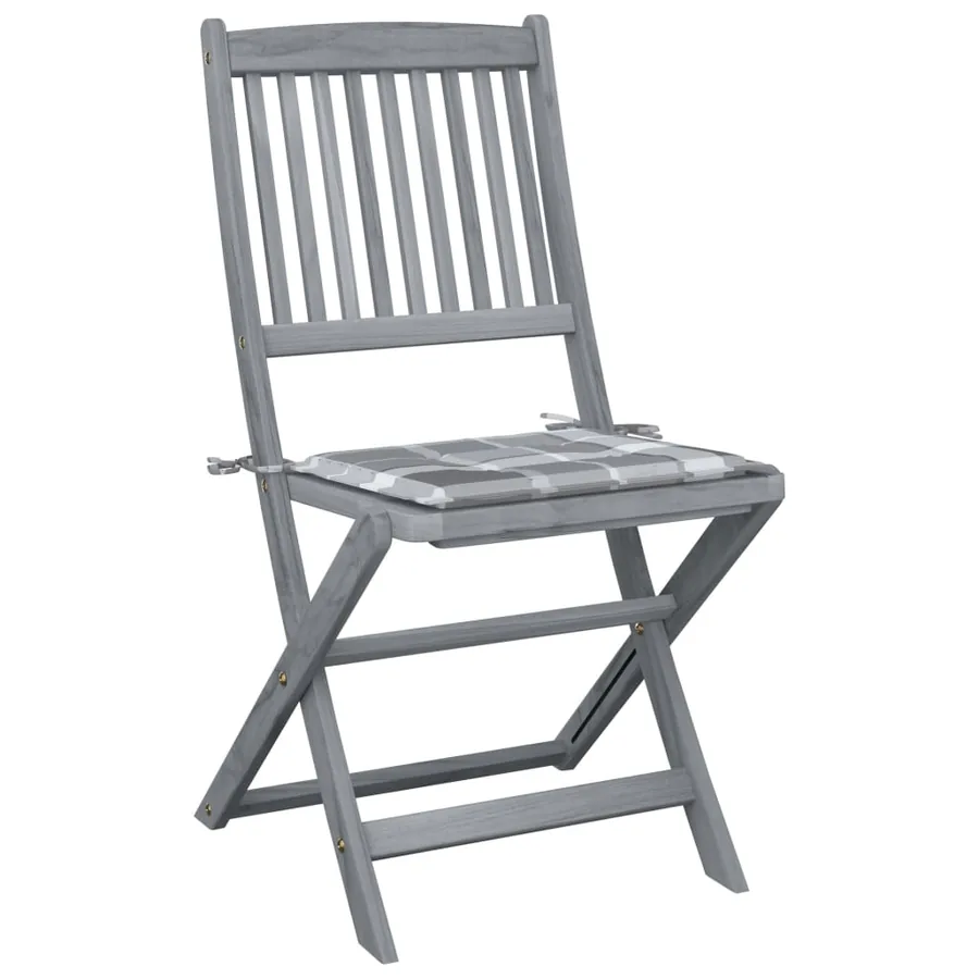 Chaises pliables d'extérieur lot de 2 et coussins Bois d'acacia - 2