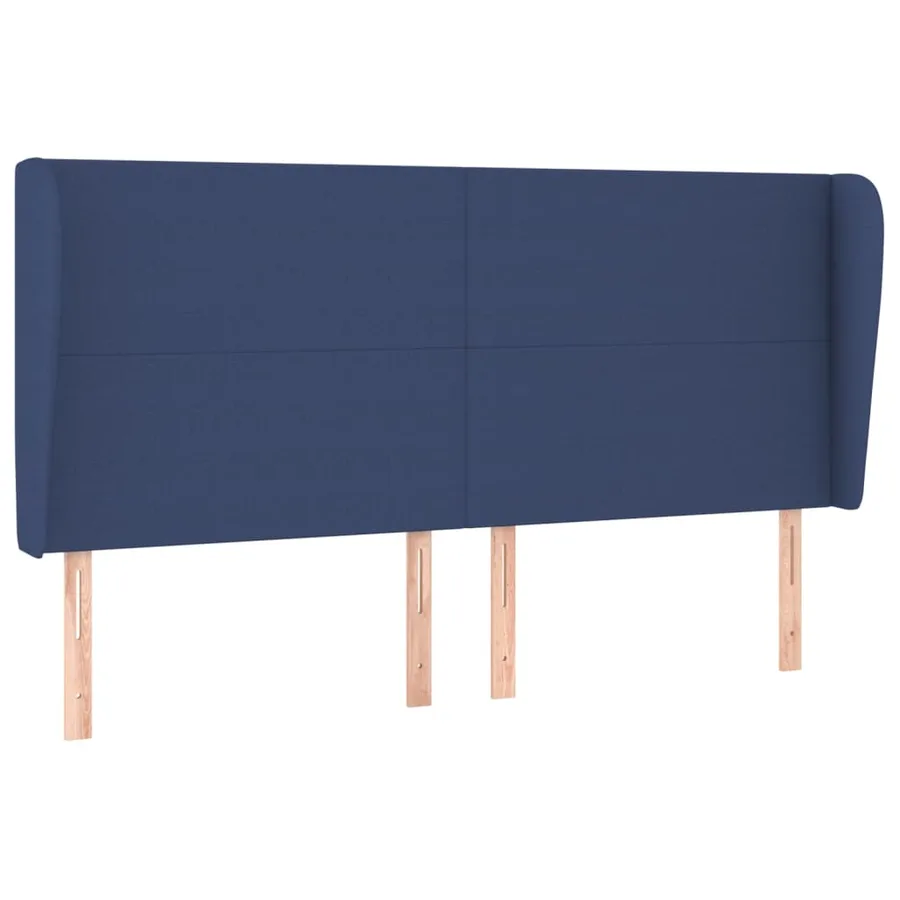 Tête de lit avec oreilles Bleu 163x23x118/128 cm Tissu - 2