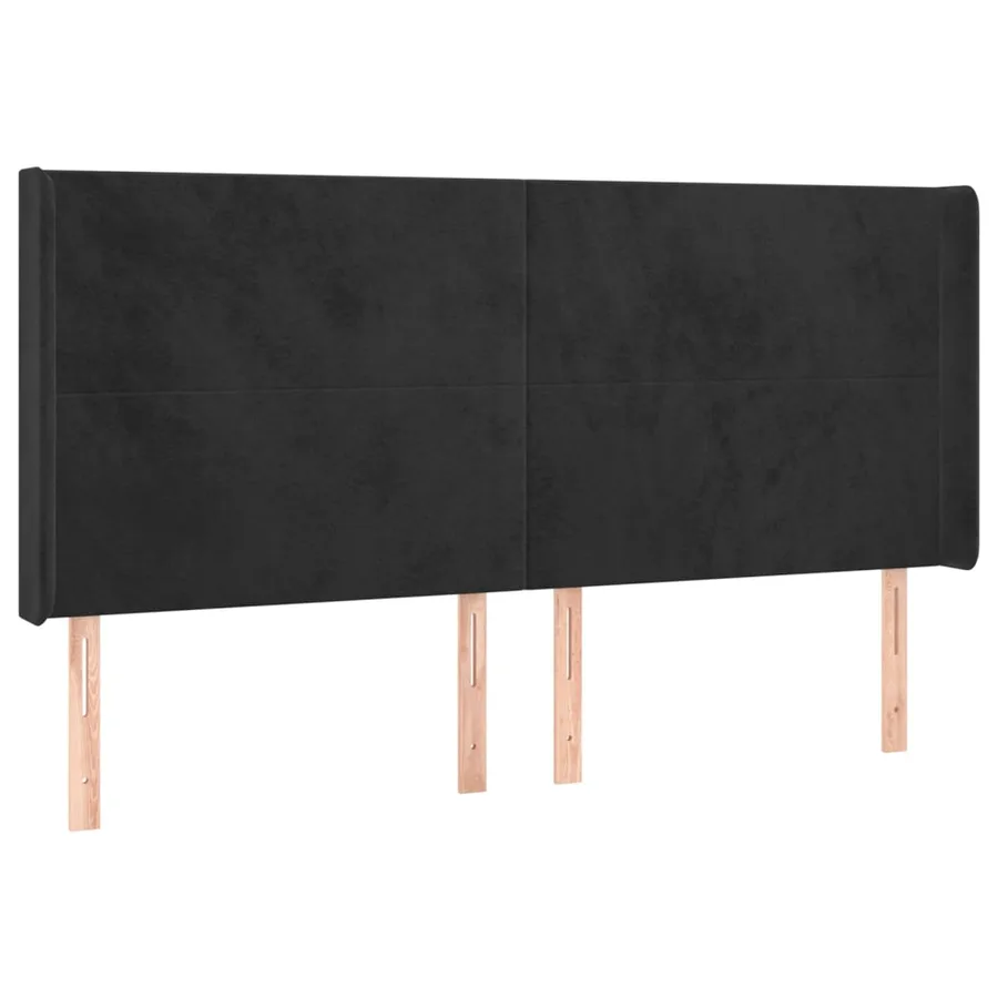 Tête de lit à LED Noir 163x16x118/128 cm Velours - 3