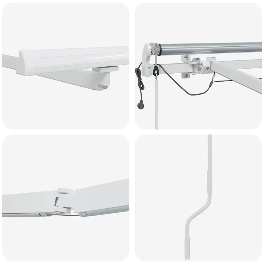 Cadre d'auvent Blanc 3 x 2,5 m Aluminium - 9