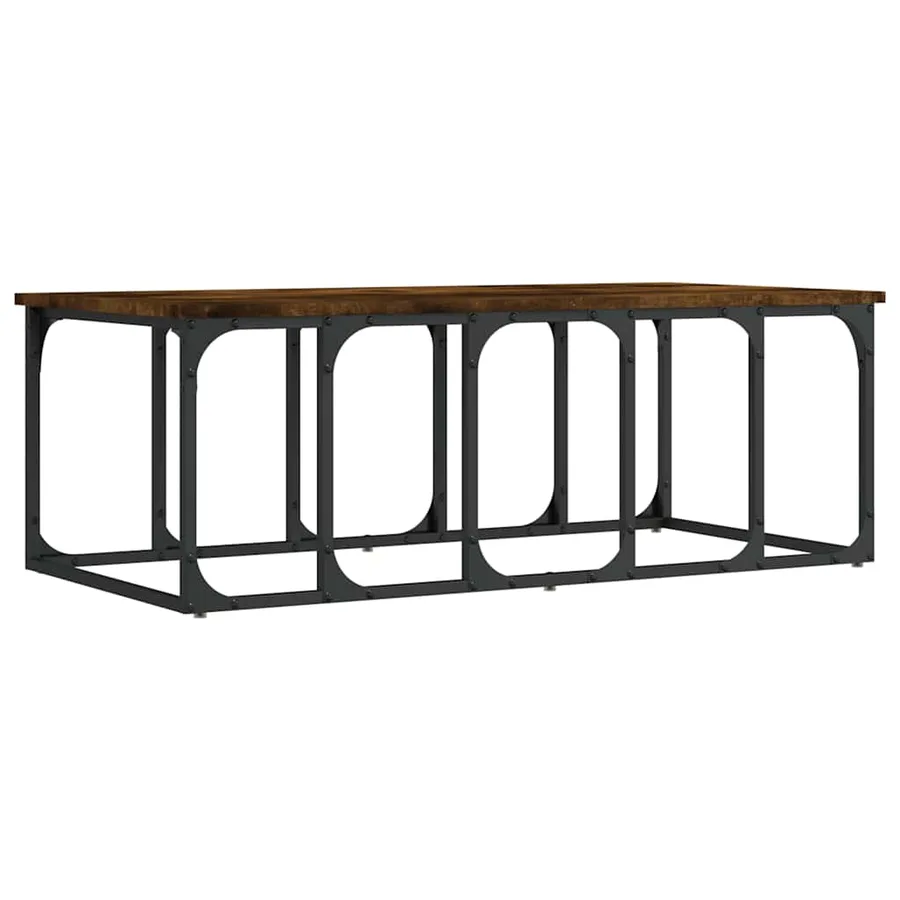 Table basse chêne fumé 100x50x35,5 cm bois d'ingénierie - 2