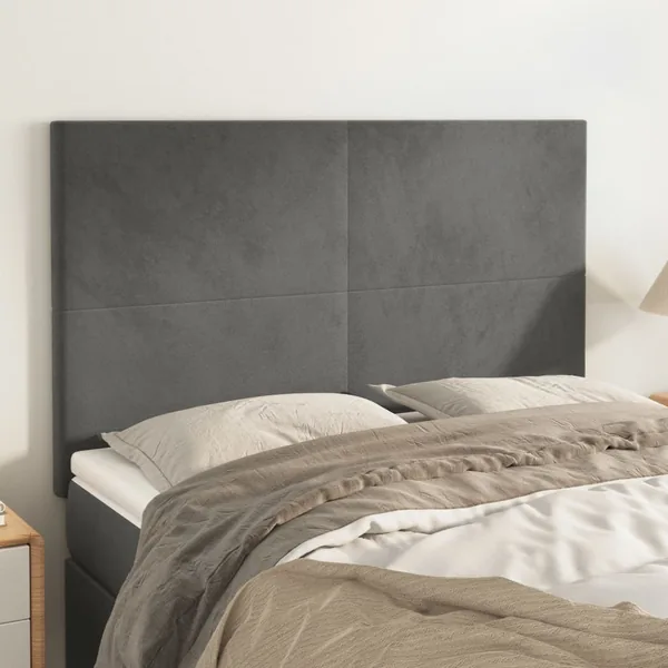 Tête de lit Gris foncé 144 x 5 x 118/128 cm Velours