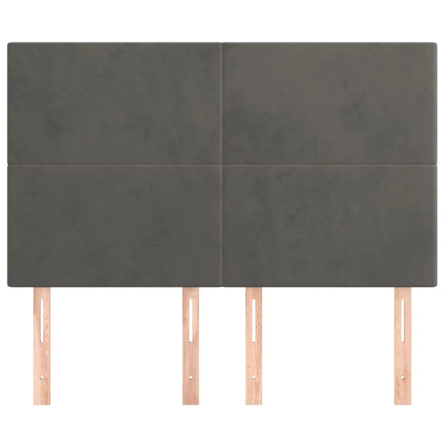 Tête de lit Gris foncé 144 x 5 x 118/128 cm Velours - 3