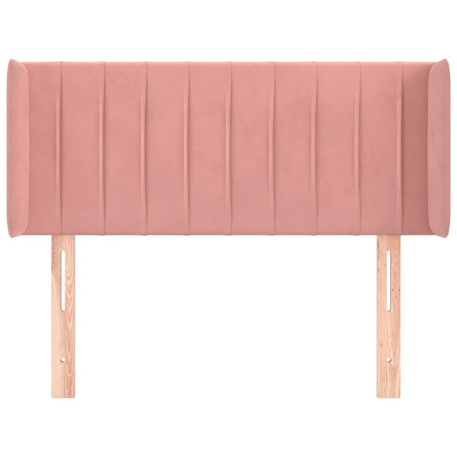 Tête de lit avec oreilles Rose 93x16x78/88 cm Velours - 3