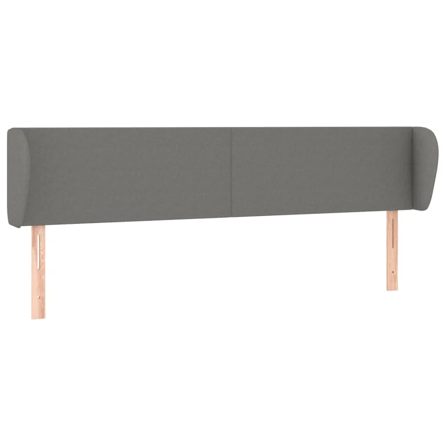 Tête de lit avec oreilles Gris foncé 163x23x78/88 cm Tissu - 2