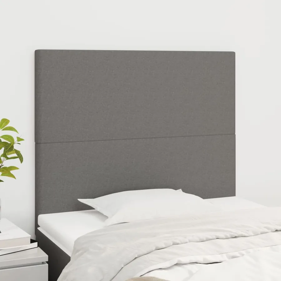 Tête de lit Gris foncé 80x5x118/128 cm Tissu