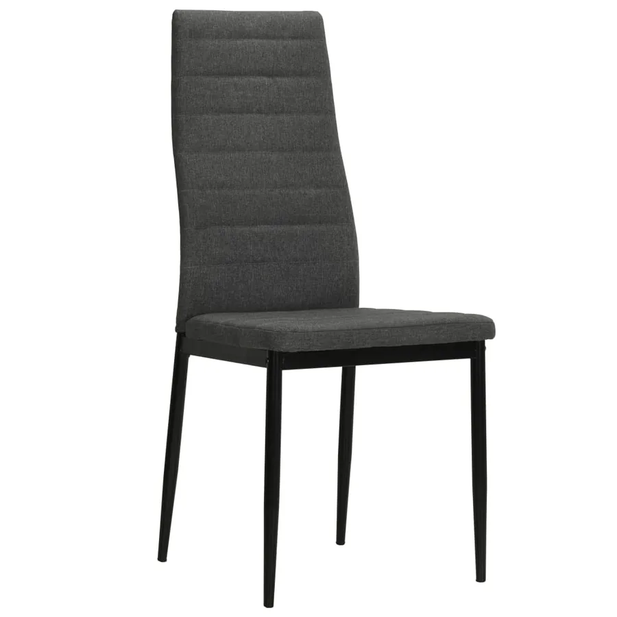 Chaises à manger lot de 6 gris foncé tissu - 2