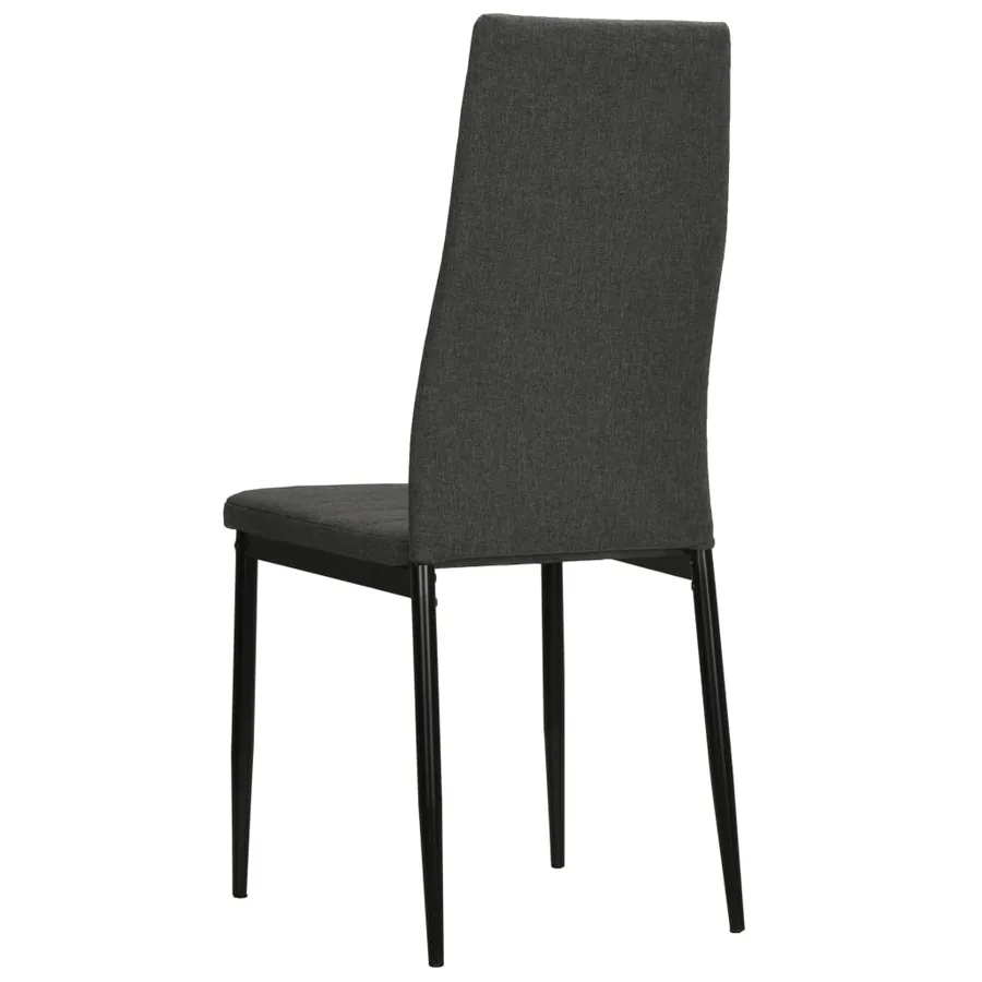 Chaises à manger lot de 6 gris foncé tissu - 5