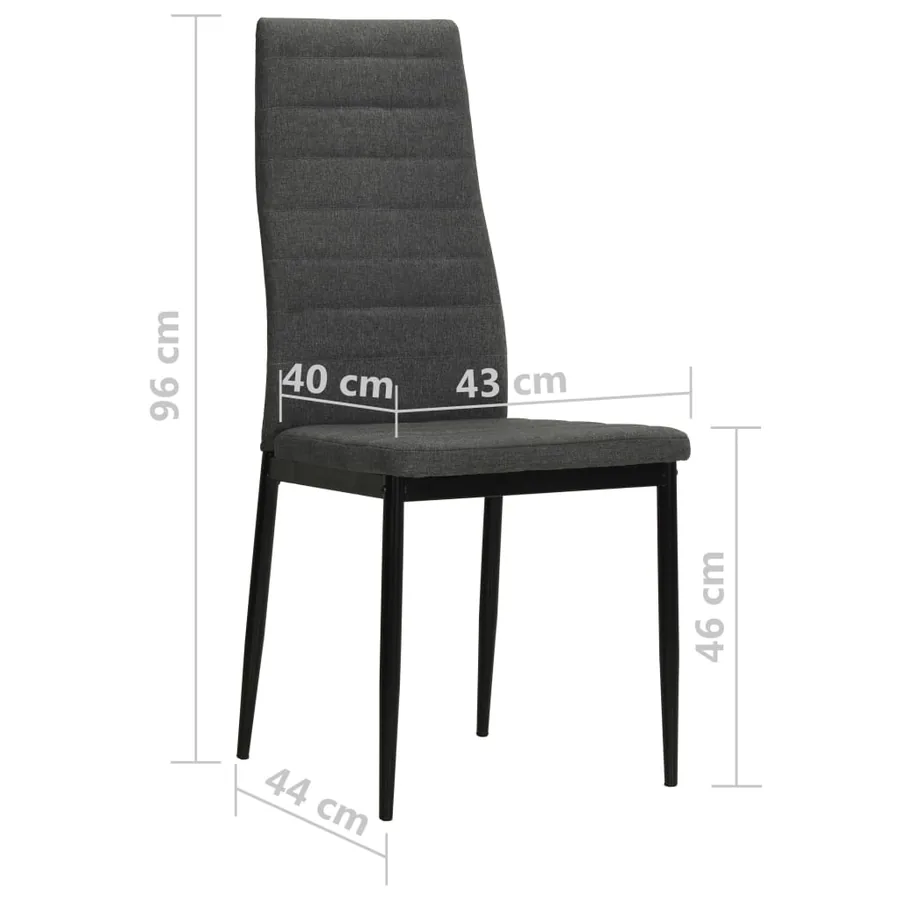 Chaises à manger lot de 2 gris foncé tissu - 8