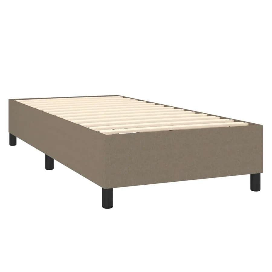 Sommier à lattes de lit et matelas et LED Taupe 90x190 cm Tissu - 5