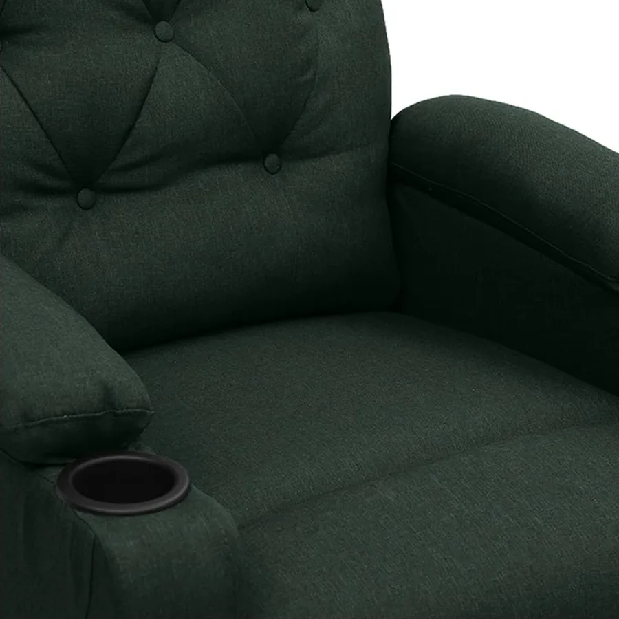 Fauteuil électrique de massage Vert foncé Tissu - 8