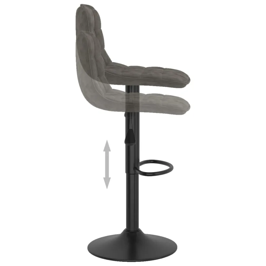 Tabourets de bar lot de 2 gris foncé velours - 7