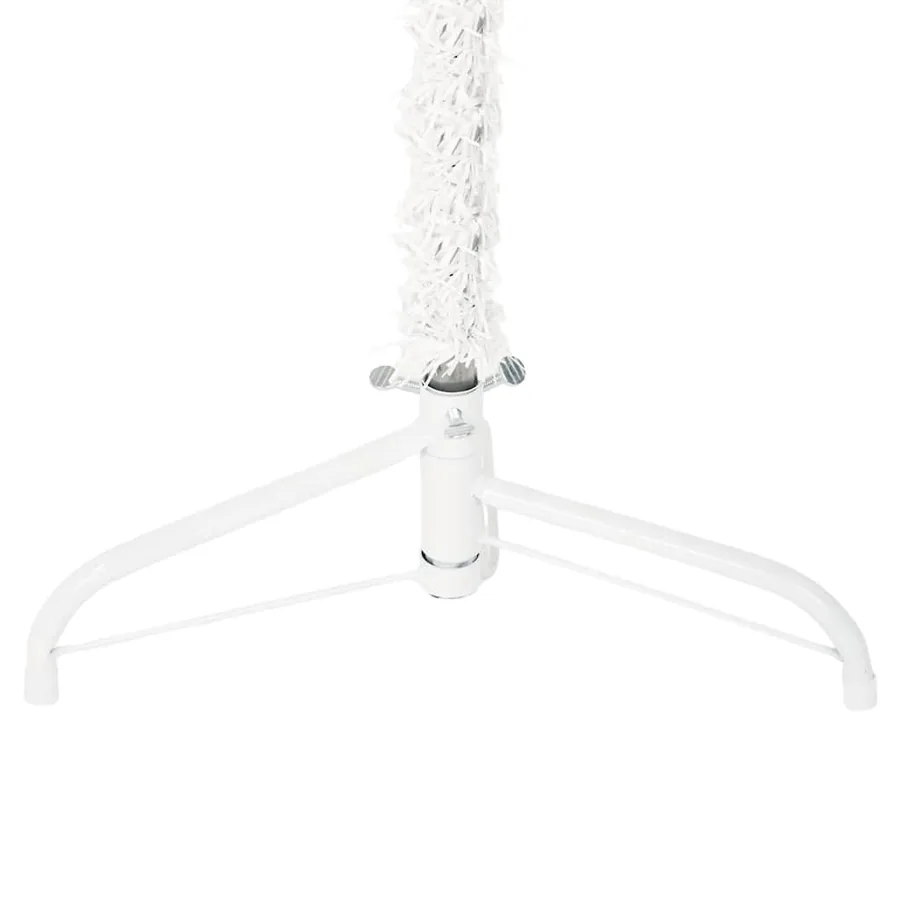 Demi sapin de Noël artificiel mince avec support Blanc 150 cm - 6