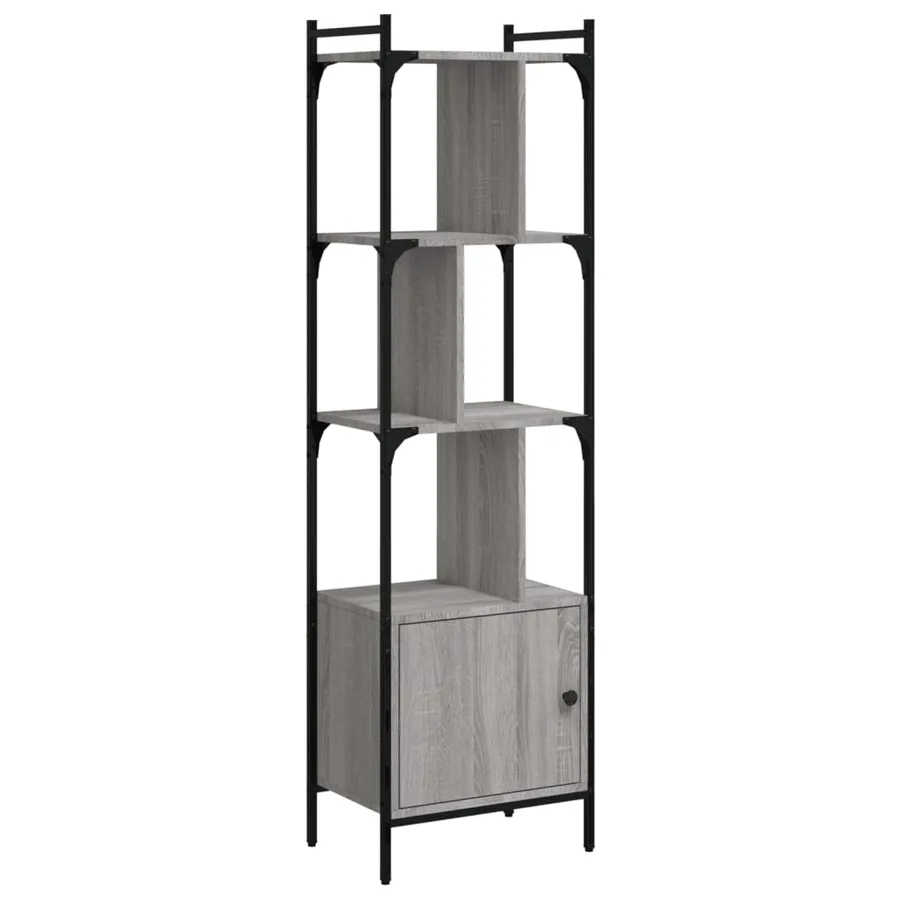Bibliothèque avec porte sonoma gris 44,5x30x154,5 cm - 2