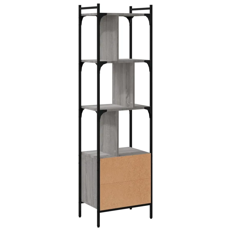 Bibliothèque avec porte sonoma gris 44,5x30x154,5 cm - 6