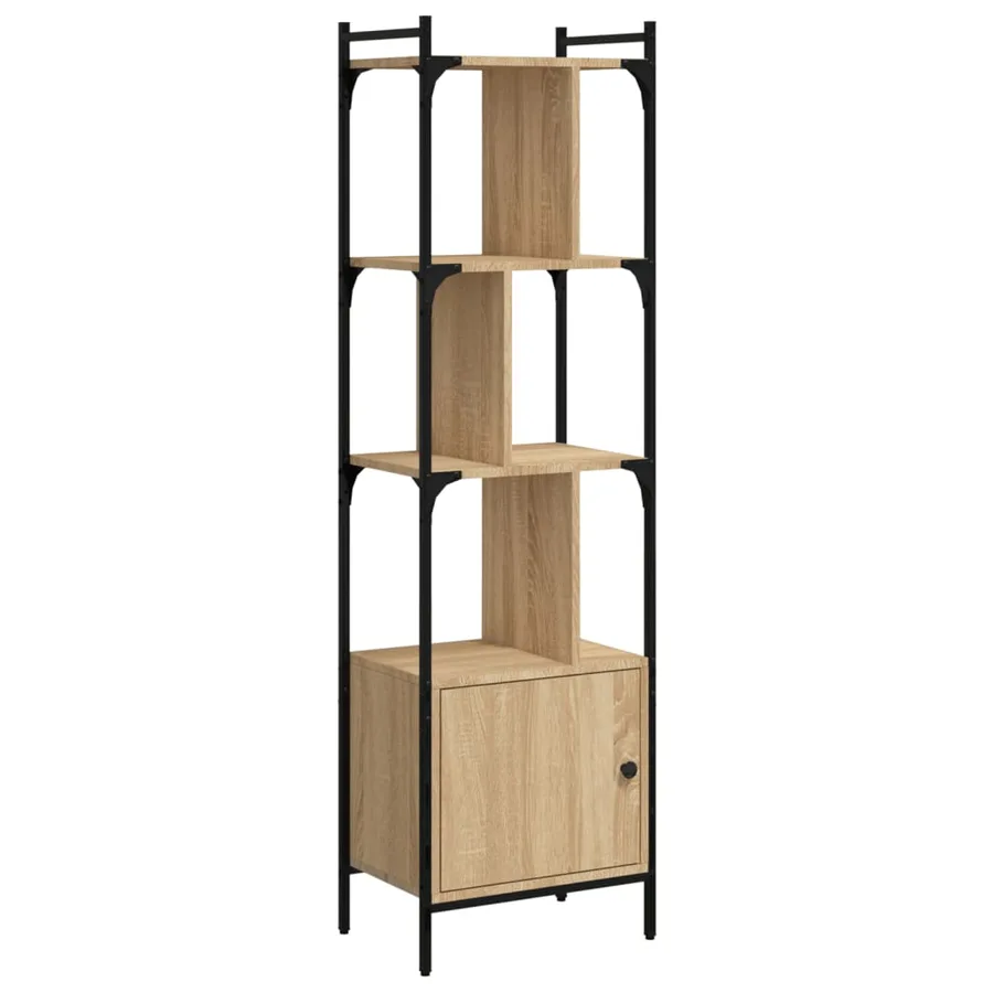 Bibliothèque avec porte chêne sonoma 44,5x30x154,5 cm - 2