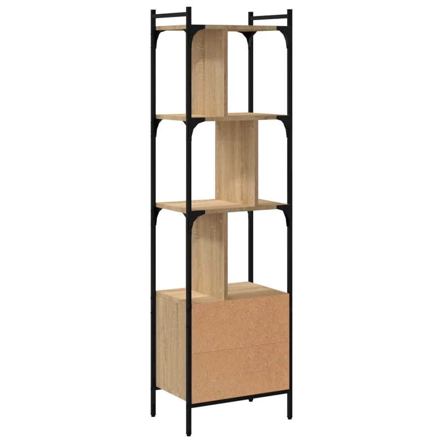 Bibliothèque avec porte chêne sonoma 44,5x30x154,5 cm - 6
