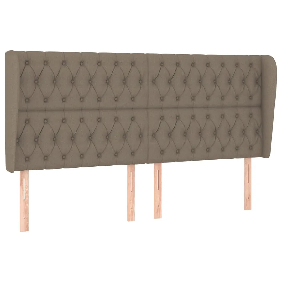 Tête de lit avec oreilles Taupe 203x23x118/128 cm Tissu - 2