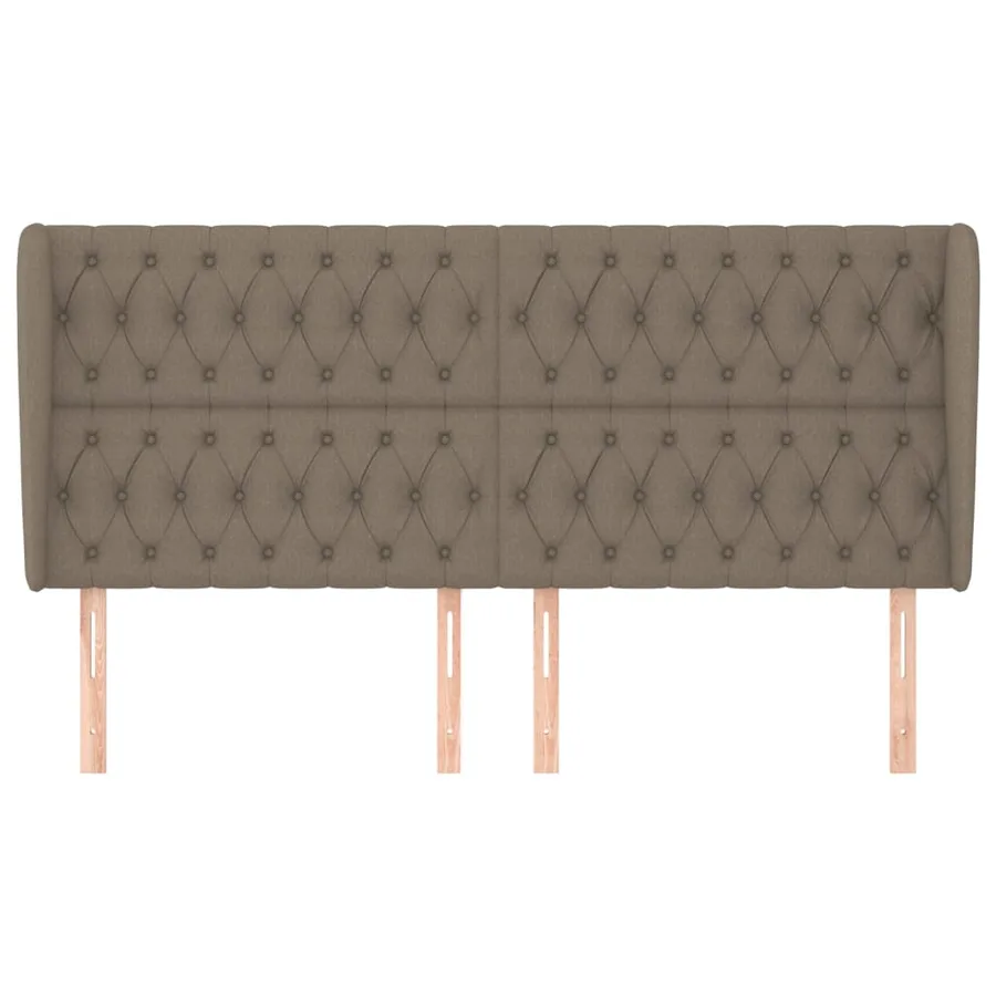 Tête de lit avec oreilles Taupe 203x23x118/128 cm Tissu - 3