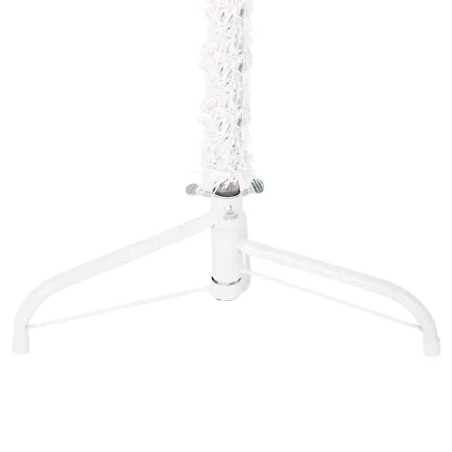 Demi sapin de Noël artificiel mince avec support Blanc 210 cm - 7