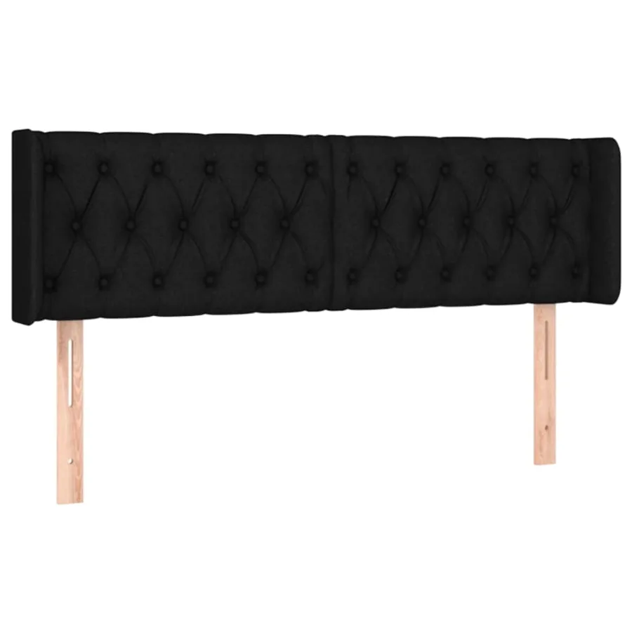 Tête de lit à LED Noir 163x16x78/88 cm Tissu - 3