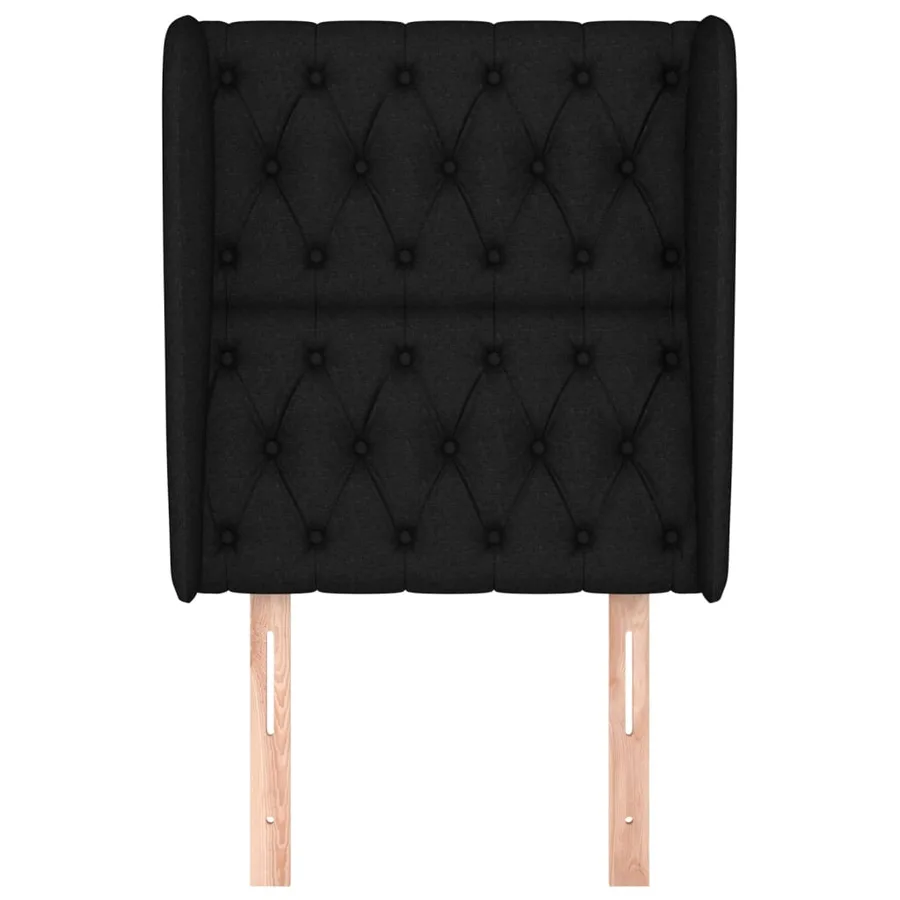 Tête de lit avec oreilles Noir 83x23x118/128 cm Tissu - 3