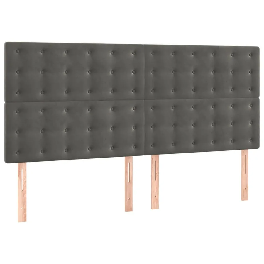 Tête de lit Gris foncé 180 x 5 x 118/128 cm Velours - 2