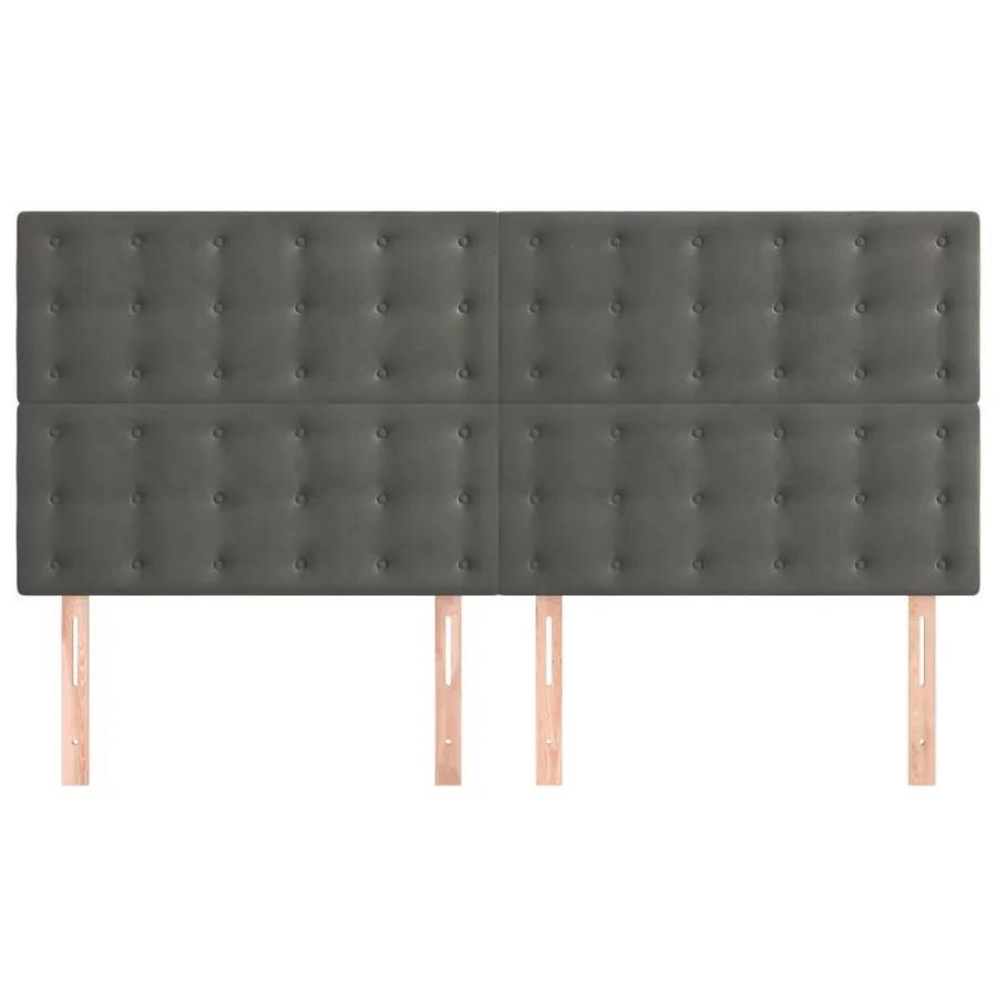 Tête de lit Gris foncé 180 x 5 x 118/128 cm Velours - 3