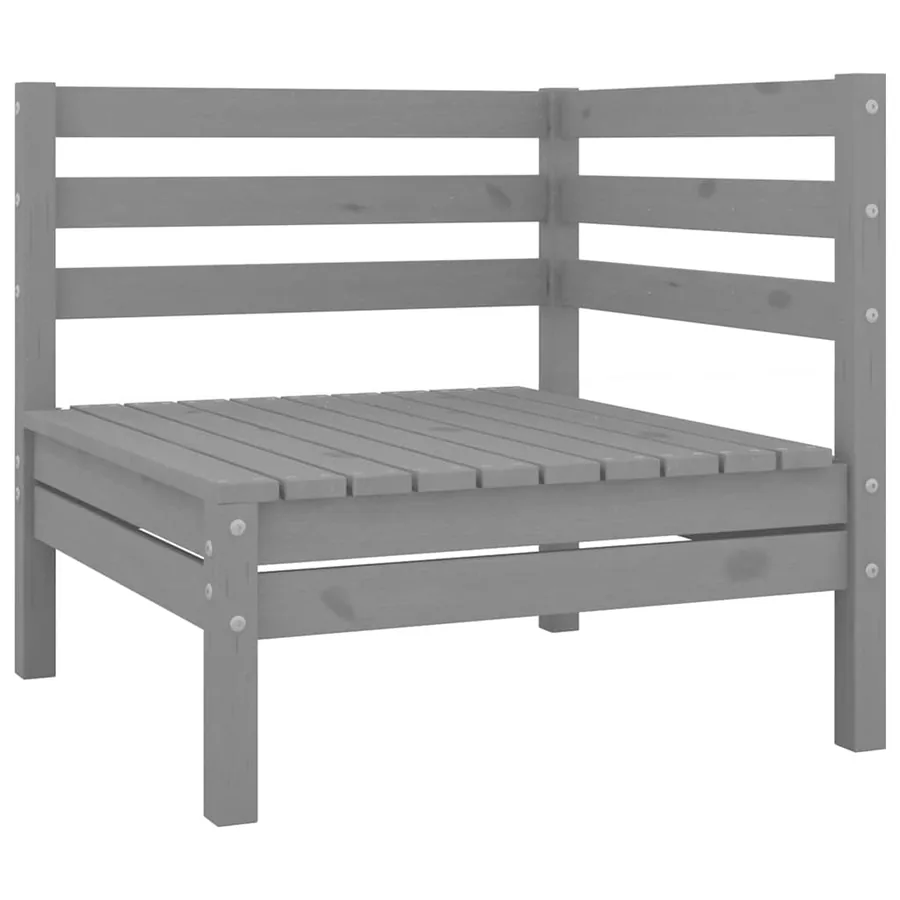 Canapés d'angle de jardin 2 pcs gris bois de pin massif - 2
