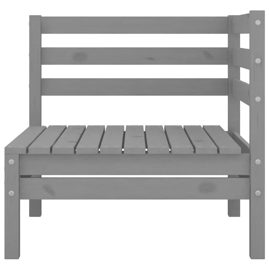 Canapés d'angle de jardin 2 pcs gris bois de pin massif - 3
