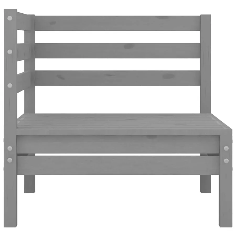 Canapés d'angle de jardin 2 pcs gris bois de pin massif - 4
