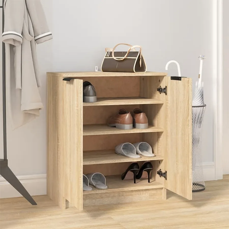 Armoire à chaussures Chêne Sonoma 59x35x70 cm Bois d'ingénierie - 6