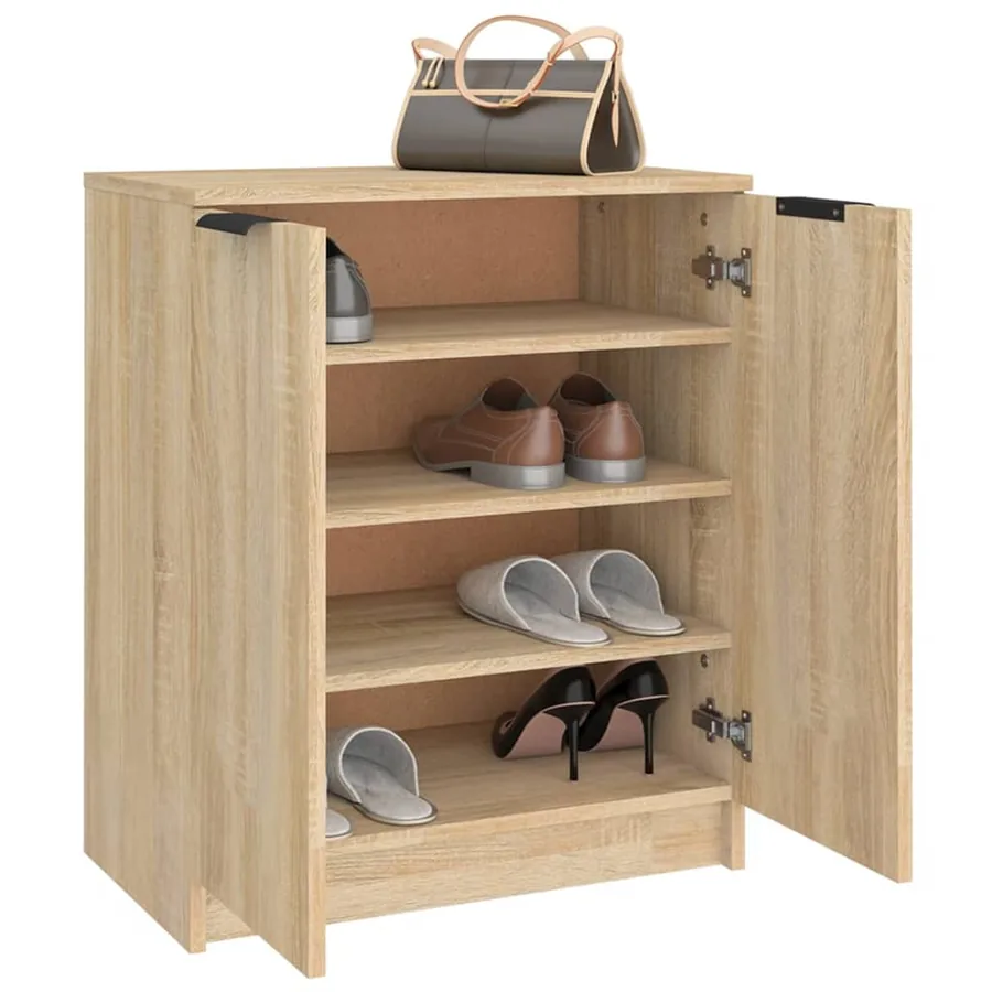 Armoire à chaussures Chêne Sonoma 59x35x70 cm Bois d'ingénierie - 8
