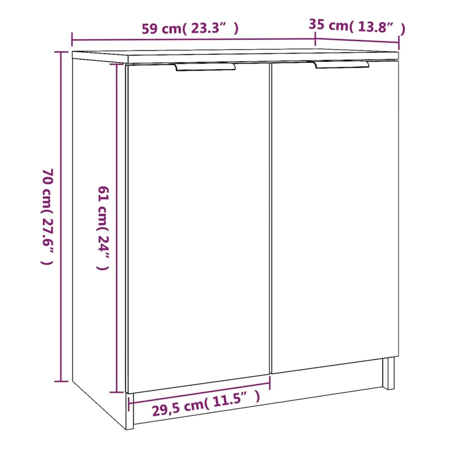 Armoire à chaussures Chêne Sonoma 59x35x70 cm Bois d'ingénierie - 9