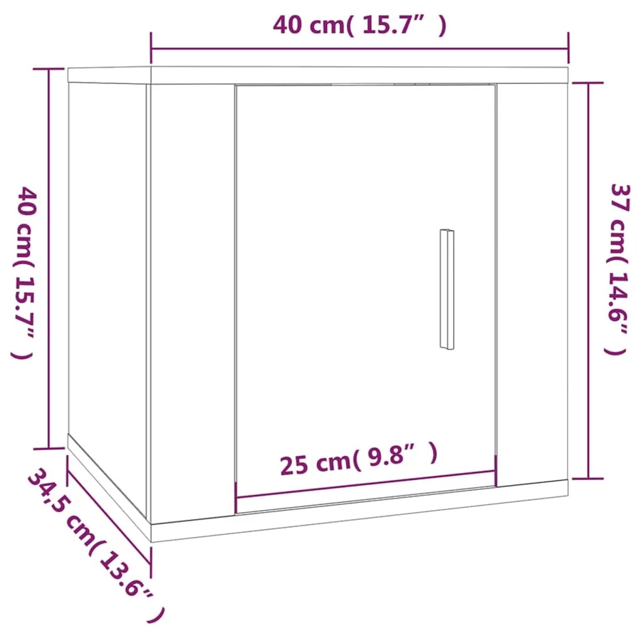 Meuble TV mural Blanc 40x34,5x40 cm - 11