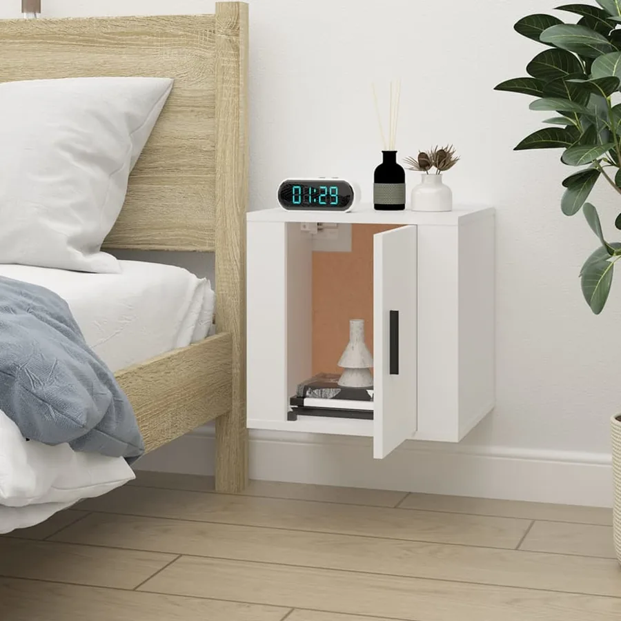Meuble TV mural Blanc 40x34,5x40 cm - 3