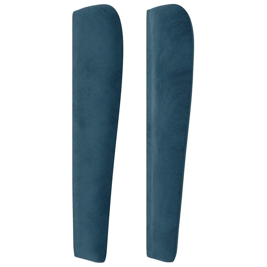 Tête de lit avec oreilles Bleu foncé 203x23x118/128 cm Velours - 4