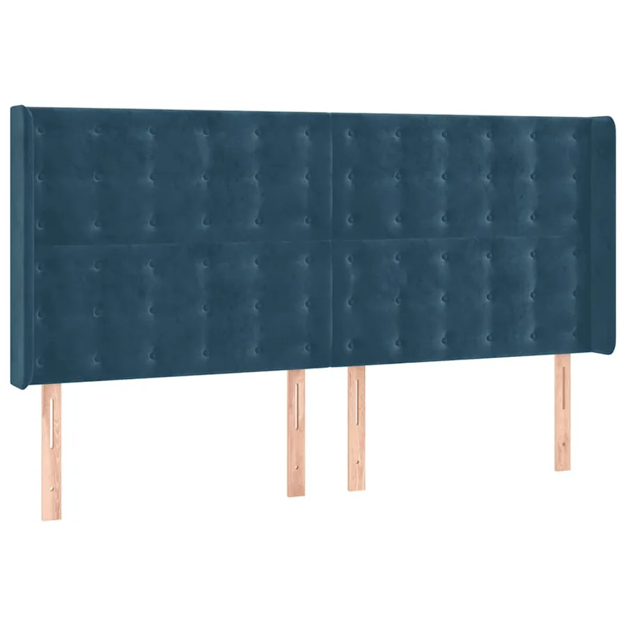 Tête de lit à LED Bleu foncé 203x16x118/128 cm Velours - 3