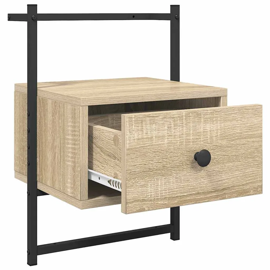 Table de chevet murale 2 pcs chêne sonoma 35x30x51 cm - 6