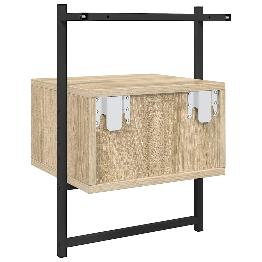 Table de chevet murale 2 pcs chêne sonoma 35x30x51 cm - 9