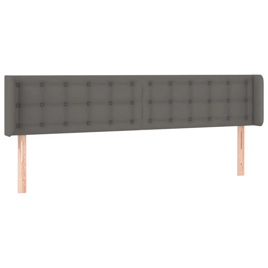 Tête de lit avec oreilles Gris 183x16x78/88 cm Similicuir - 2