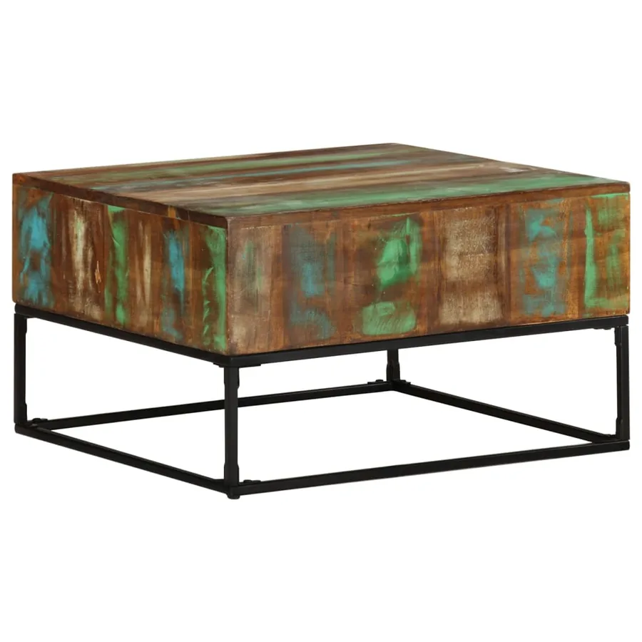 Table basse 68x68x41 cm Bois de récupération solide - 5